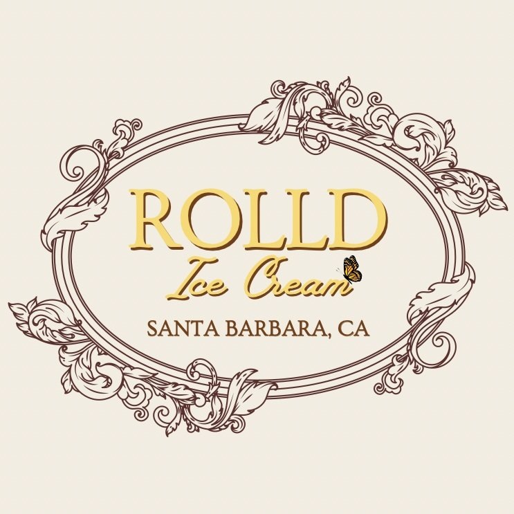 ROLLD’s original gold and chocolate brand mark in an ornamental frame